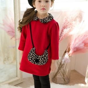 💕HP💕 Leopard Collar Dress + Bag